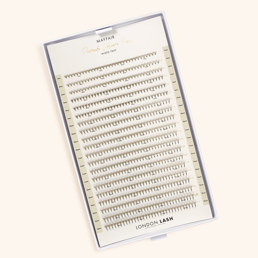 Pestanas Pré-feitas Estreitas Mayfair 12D 0.03 640 leques - Comprimentos Mistos