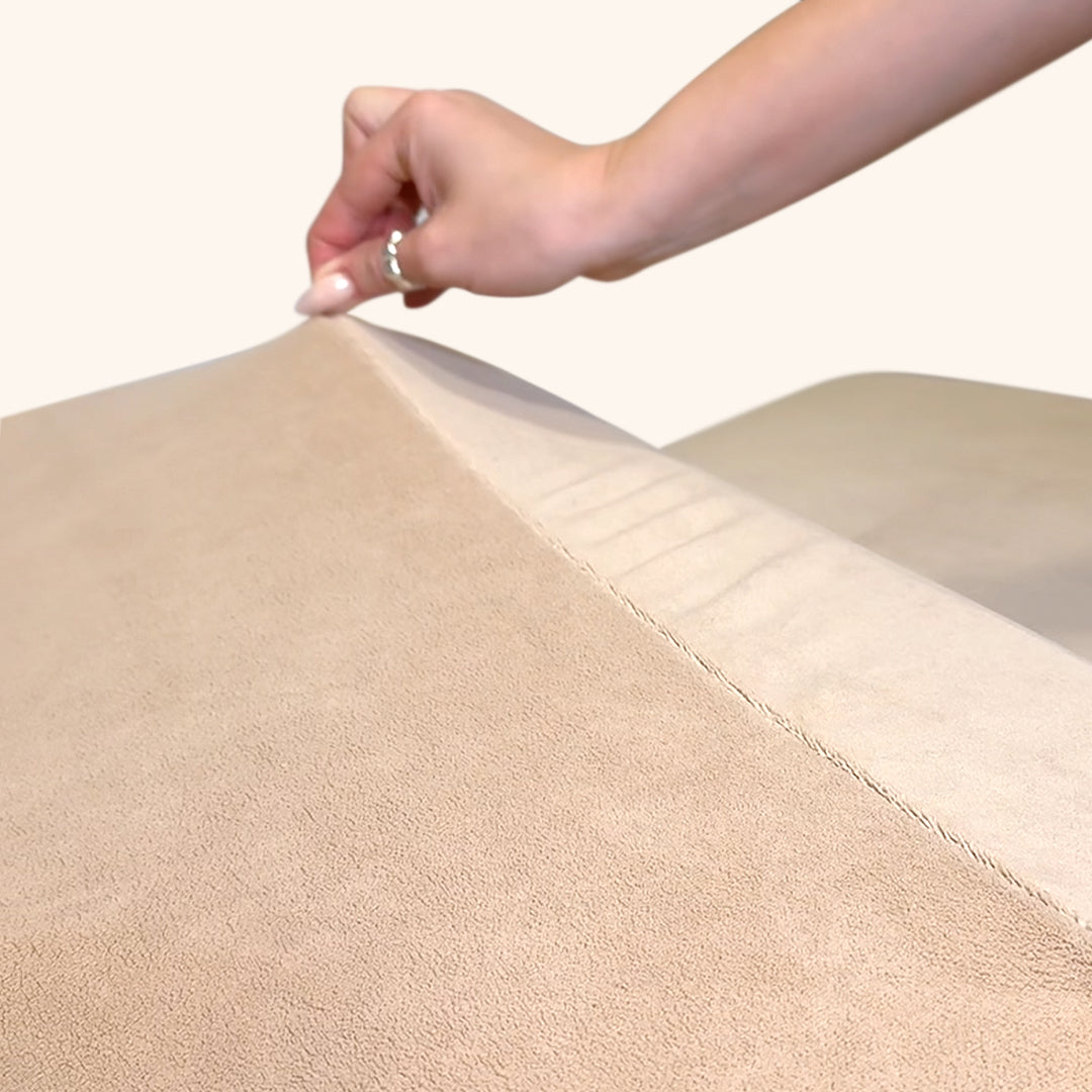 Capa de Marquesa e Fronha Teddy Fleece Bege