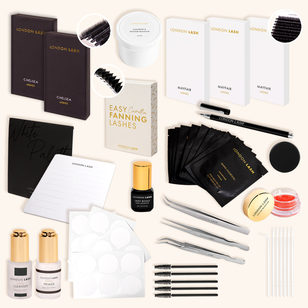 Kits de pestanas e materiais de prática